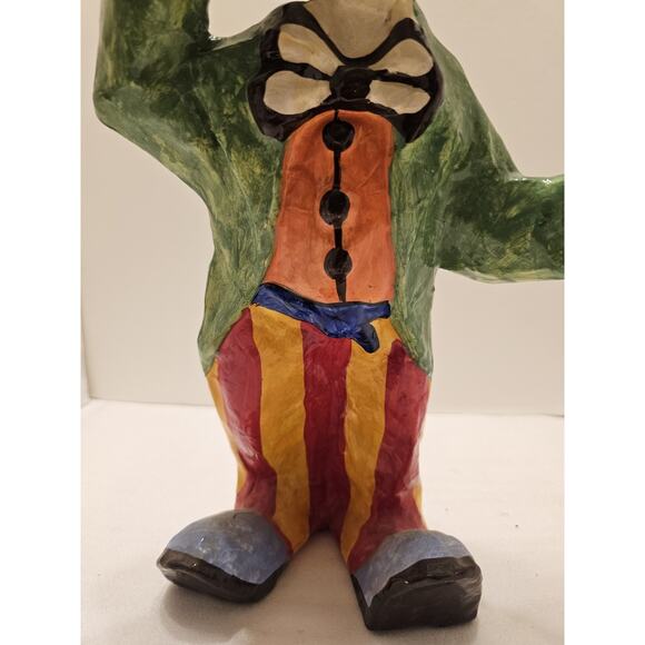 Mexican VTG‎ 70s Art Paper Mache Clown Set of 2 Clown Figurines 14" - Picture 11 of 16